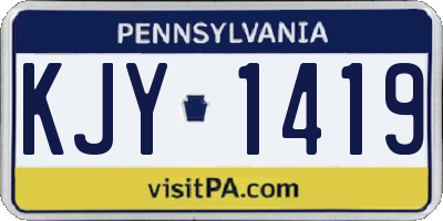 PA license plate KJY1419