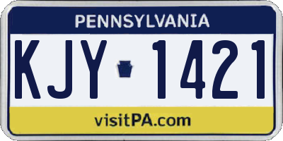 PA license plate KJY1421