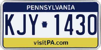 PA license plate KJY1430