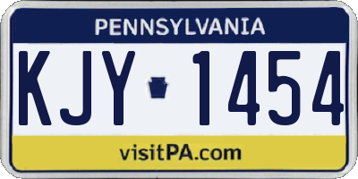 PA license plate KJY1454
