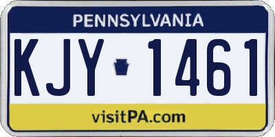 PA license plate KJY1461