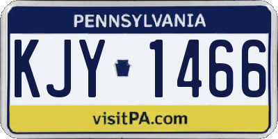 PA license plate KJY1466