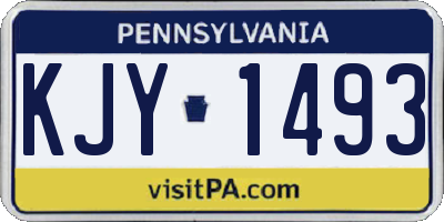PA license plate KJY1493