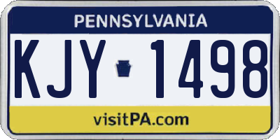 PA license plate KJY1498