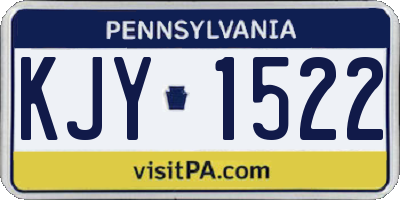 PA license plate KJY1522