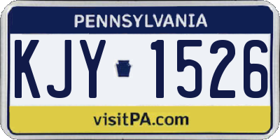 PA license plate KJY1526