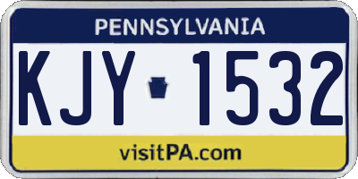 PA license plate KJY1532