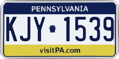 PA license plate KJY1539
