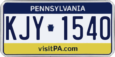 PA license plate KJY1540