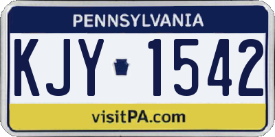 PA license plate KJY1542