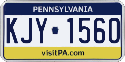 PA license plate KJY1560