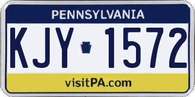PA license plate KJY1572