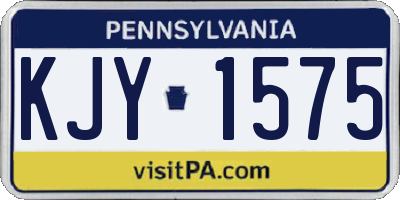 PA license plate KJY1575