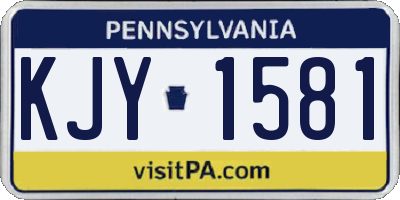 PA license plate KJY1581