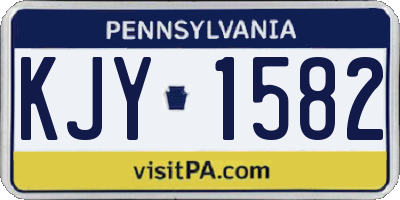 PA license plate KJY1582