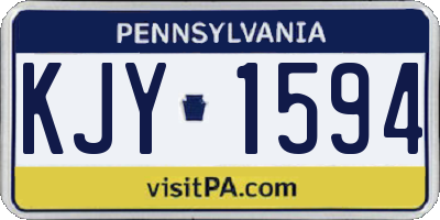 PA license plate KJY1594