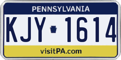 PA license plate KJY1614
