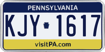 PA license plate KJY1617