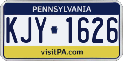 PA license plate KJY1626
