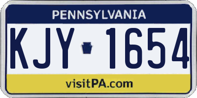 PA license plate KJY1654