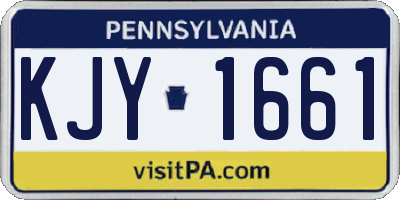 PA license plate KJY1661