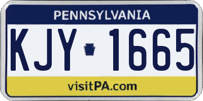 PA license plate KJY1665