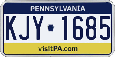 PA license plate KJY1685