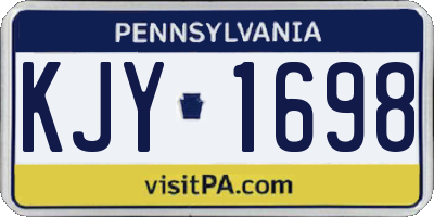PA license plate KJY1698