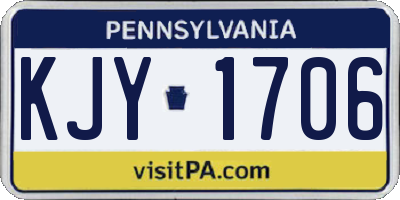 PA license plate KJY1706