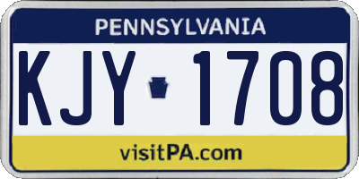 PA license plate KJY1708
