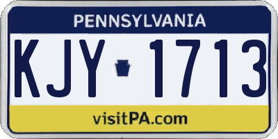 PA license plate KJY1713