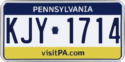 PA license plate KJY1714