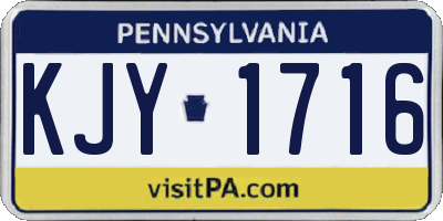 PA license plate KJY1716
