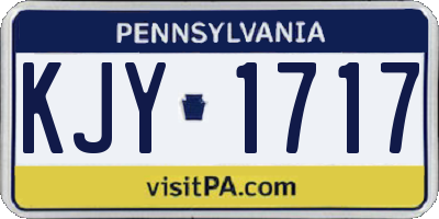 PA license plate KJY1717