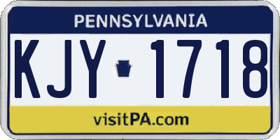 PA license plate KJY1718