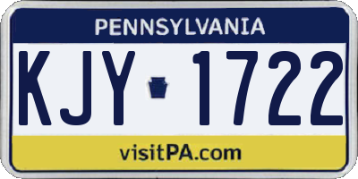 PA license plate KJY1722