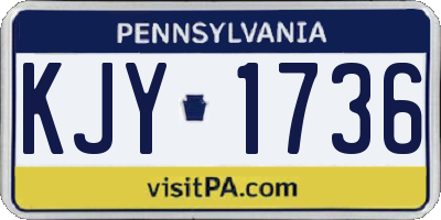 PA license plate KJY1736