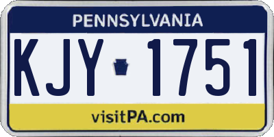 PA license plate KJY1751