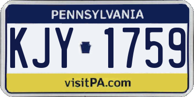 PA license plate KJY1759