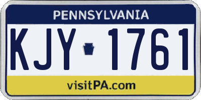 PA license plate KJY1761