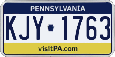 PA license plate KJY1763