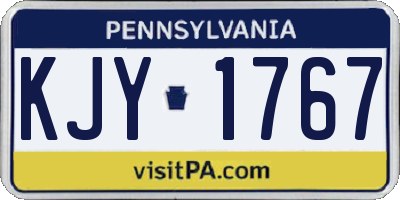 PA license plate KJY1767