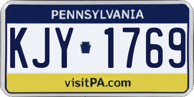 PA license plate KJY1769