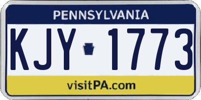PA license plate KJY1773