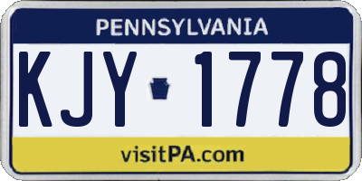 PA license plate KJY1778
