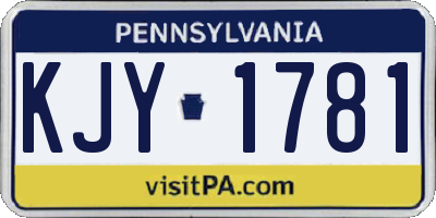 PA license plate KJY1781