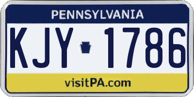 PA license plate KJY1786