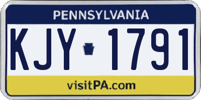 PA license plate KJY1791