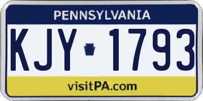 PA license plate KJY1793