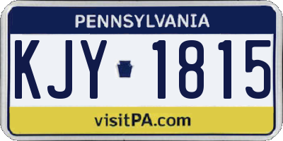 PA license plate KJY1815